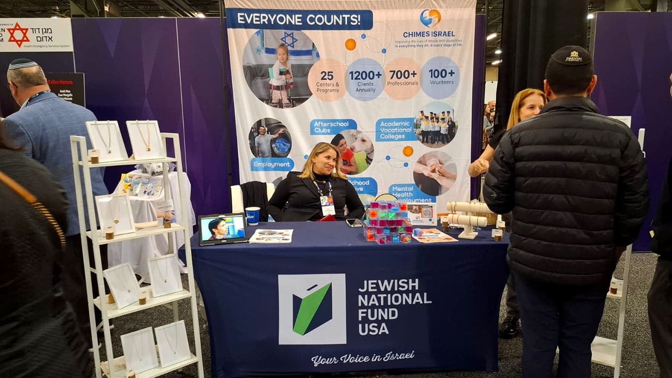 Orel Galula Lapid at the JNF Expo Booth