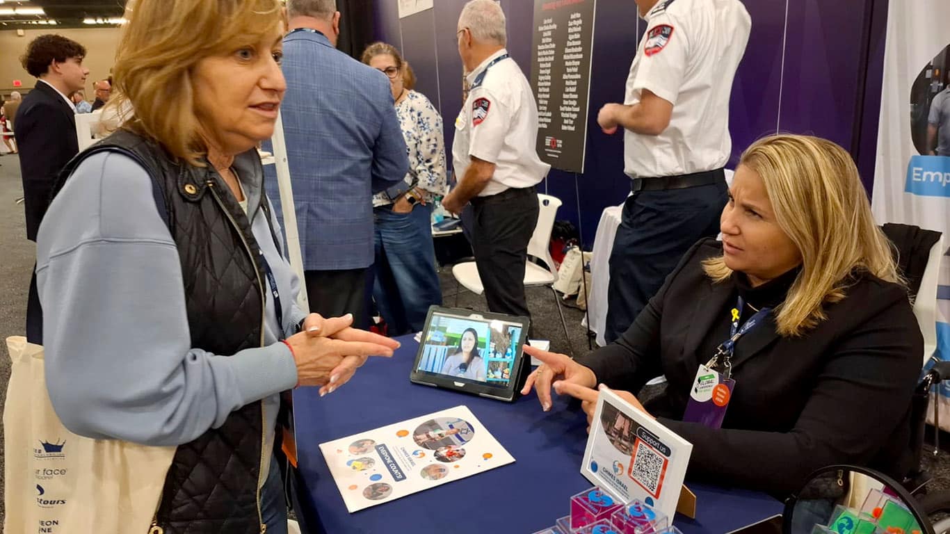 Orel Galula Lapid at the JNF Expo Booth